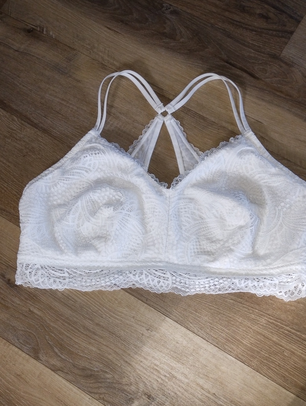 Maurices White Lace Bralette with Delicate Mesh